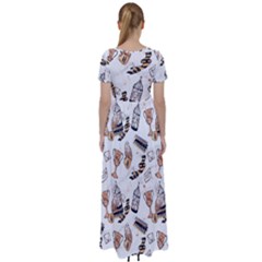 High Waist Short Sleeve Maxi Dress 