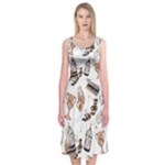 Hufflepuff Pattern Midi Sleeveless Dress