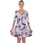 Hufflepuff Pattern Quarter Sleeve Skater Dress