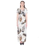 Hufflepuff Pattern Short Sleeve Maxi Dress