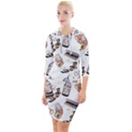 Hufflepuff Pattern Quarter Sleeve Hood Bodycon Dress