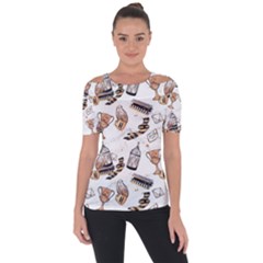 Shoulder Cut Out Short Sleeve Top 