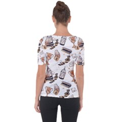 Shoulder Cut Out Short Sleeve Top 