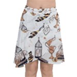 Hufflepuff Pattern Chiffon Wrap Front Skirt