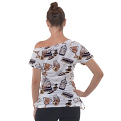 Off Shoulder Tie-Up T-Shirt 