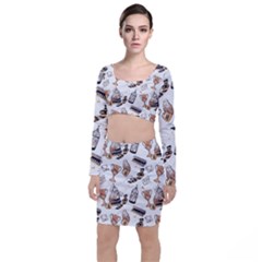 Long Sleeve Crop Top & Bodycon Skirt Set 