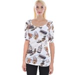 Hufflepuff Pattern Wide Neckline Tee