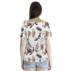 V-Neck Flutter Sleeve Top 