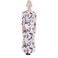 Quarter Sleeve Wrap Maxi Dress 