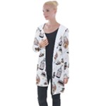 Hufflepuff Pattern Longline Hooded Cardigan