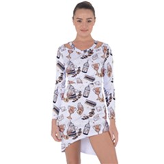 Asymmetric Cut-Out Shift Dress 