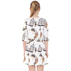 Quarter Sleeve Pocket Dress 