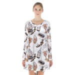 Hufflepuff Pattern Long Sleeve Velvet V-neck Dress