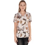 Hufflepuff Pattern Women s V-Neck Scrub Top