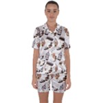 Hufflepuff Pattern Satin Short Sleeve Pyjamas Set