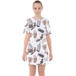 Hufflepuff Pattern Sixties Short Sleeve Mini Dress