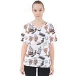 Hufflepuff Pattern V-Neck Dolman Drape Top