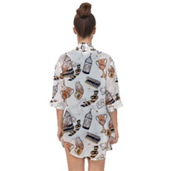 Open Front Chiffon Kimono 