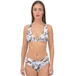 Hufflepuff Pattern Double Strap Halter Bikini Set