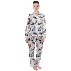 Women s Long Sleeve Satin Pajamas Set 