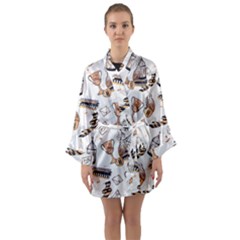 Long Sleeve Satin Kimono 