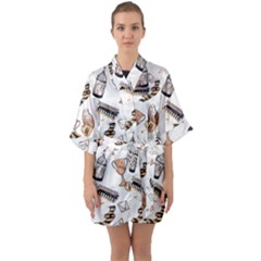 Half Sleeve Satin Kimono  