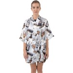 Hufflepuff Pattern Quarter Sleeve Kimono Robe