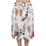 Hufflepuff Pattern Velvet Flared Midi Skirt