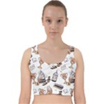 Hufflepuff Pattern Velvet Racer Back Crop Top