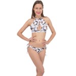 Hufflepuff Pattern Cross Front Halter Bikini Set