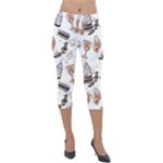 Hufflepuff Pattern Lightweight Velour Capri Leggings 