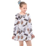 Hufflepuff Pattern Kids  Long Sleeve Dress