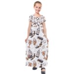 Hufflepuff Pattern Kids  Short Sleeve Maxi Dress
