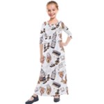 Hufflepuff Pattern Kids  Quarter Sleeve Maxi Dress