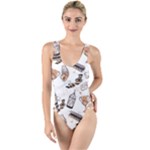 Hufflepuff Pattern High Leg Strappy Swimsuit