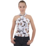 Hufflepuff Pattern Cross Neck Velour Top