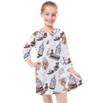 Hufflepuff Pattern Kids  Quarter Sleeve Shirt Dress