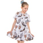 Hufflepuff Pattern Kids  Short Sleeve Shirt Dress