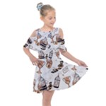 Hufflepuff Pattern Kids  Shoulder Cutout Chiffon Dress