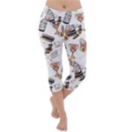 Hufflepuff Pattern Lightweight Velour Capri Yoga Leggings