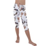 Hufflepuff Pattern Kids  Lightweight Velour Capri Leggings 