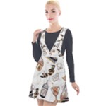 Hufflepuff Pattern Plunge Pinafore Velour Dress