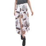 Hufflepuff Pattern Velour Split Maxi Skirt