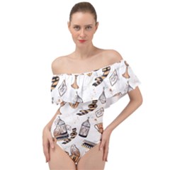 Off Shoulder Velour Bodysuit  