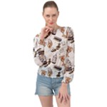 Hufflepuff Pattern Banded Bottom Chiffon Top