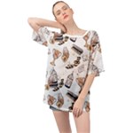 Hufflepuff Pattern Oversized Chiffon Top