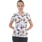 Hufflepuff Pattern Short Sleeve Zip Up Jacket