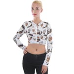Hufflepuff Pattern Long Sleeve Cropped Velvet Jacket