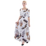 Hufflepuff Pattern Half Sleeves Maxi Dress