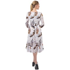 Ruffle End Midi Chiffon Dress 